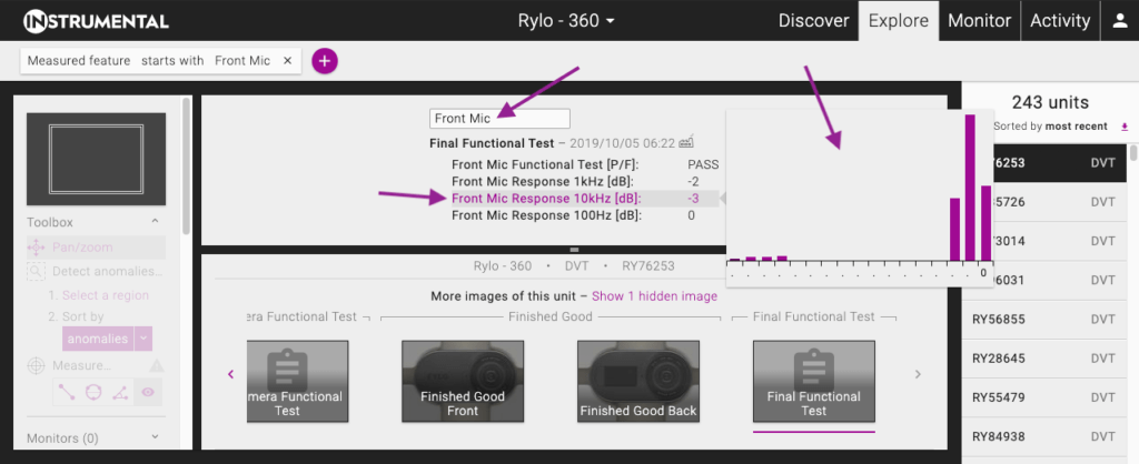 Data Streams histogram preview
