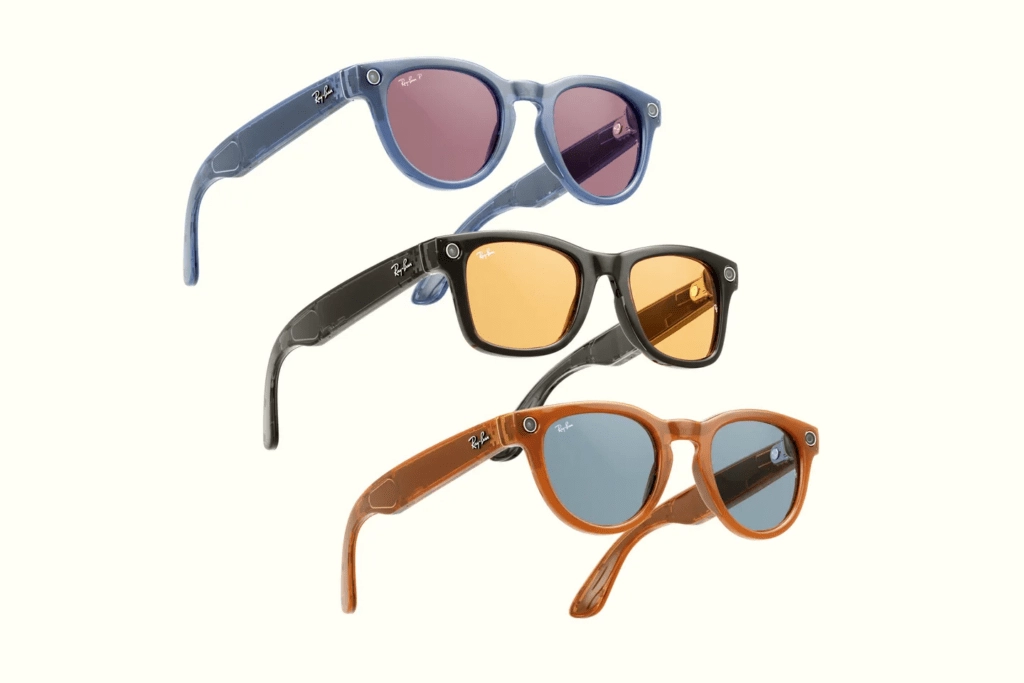 3 pairs of sunglasses with cameras