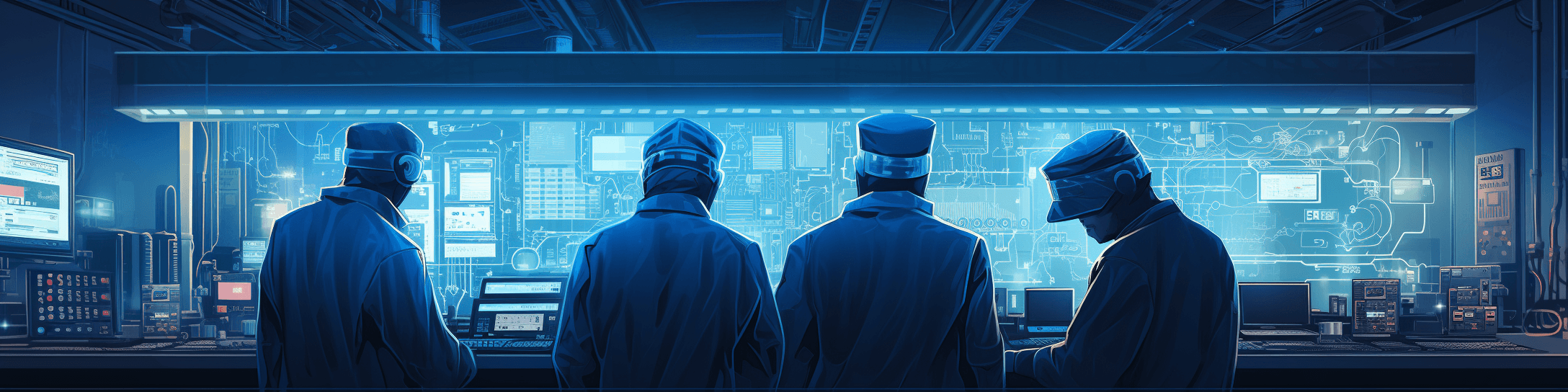 AI illustration of operators on an assembly line
