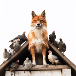 Fox watching the hen house
